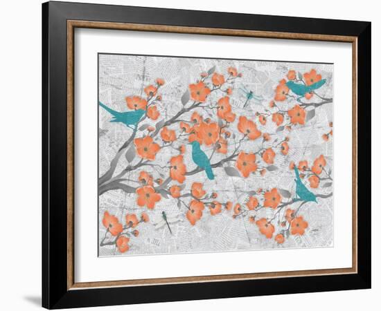 Blossoms with Birds-Diane Stimson-Framed Art Print