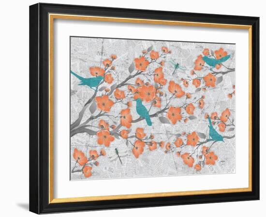 Blossoms with Birds-Diane Stimson-Framed Art Print