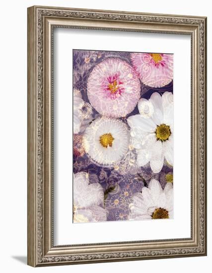 Blossoms with Hand Drawing, Photographic Layer Work-Alaya Gadeh-Framed Photographic Print