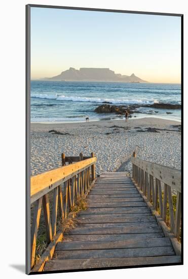 Bloubergstrand Beach with Table Mountain in Background. Cape Town, Western Cape, South Africa-Peter Adams-Mounted Photographic Print