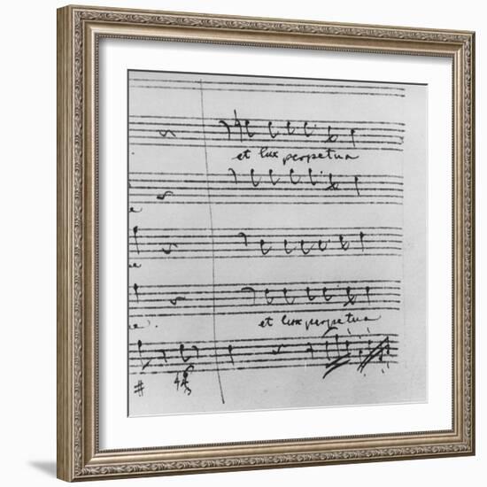 Blow Up Detail of Musical Composition Written by Wolfgang Amadeus Mozart-Gjon Mili-Framed Photographic Print