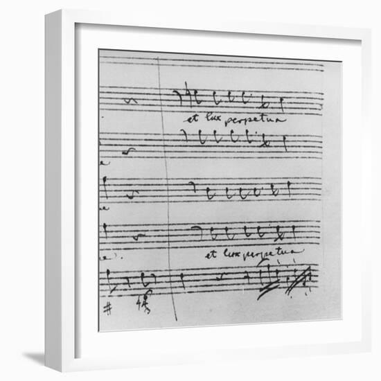 Blow Up Detail of Musical Composition Written by Wolfgang Amadeus Mozart-Gjon Mili-Framed Photographic Print