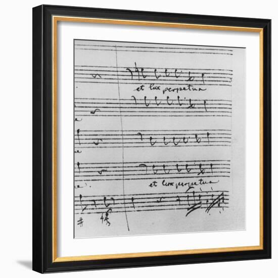 Blow Up Detail of Musical Composition Written by Wolfgang Amadeus Mozart-Gjon Mili-Framed Photographic Print