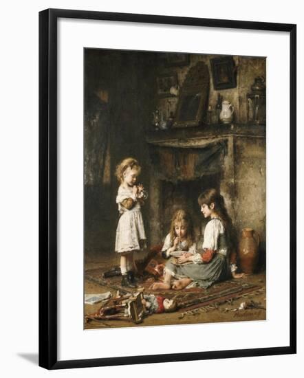 Blowing Bubbles-Alexei Alexeivich Harlamoff-Framed Giclee Print