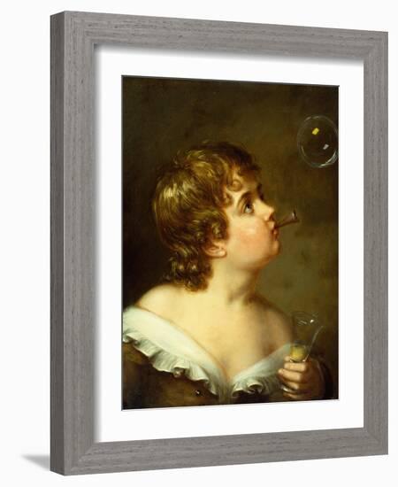 Blowing Bubbles-Charles Bird King-Framed Giclee Print