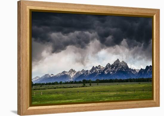 Blowing Clouds, Thunderstorm And Wind At Sunset In Grand Teton National Park Wyoming-Jay Goodrich-Framed Premier Image Canvas