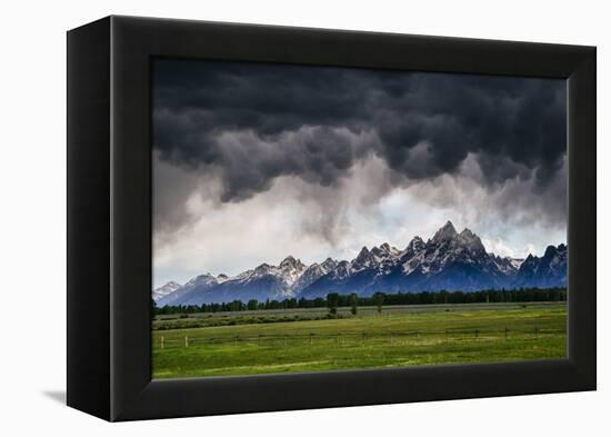 Blowing Clouds, Thunderstorm And Wind At Sunset In Grand Teton National Park Wyoming-Jay Goodrich-Framed Premier Image Canvas