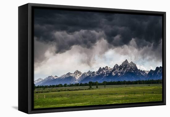 Blowing Clouds, Thunderstorm And Wind At Sunset In Grand Teton National Park Wyoming-Jay Goodrich-Framed Premier Image Canvas