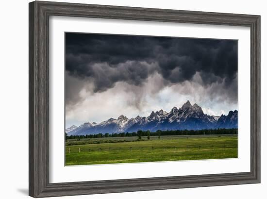 Blowing Clouds, Thunderstorm And Wind At Sunset In Grand Teton National Park Wyoming-Jay Goodrich-Framed Photographic Print