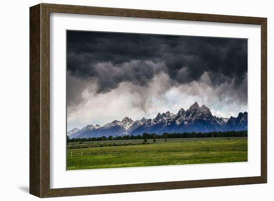 Blowing Clouds, Thunderstorm And Wind At Sunset In Grand Teton National Park Wyoming-Jay Goodrich-Framed Photographic Print