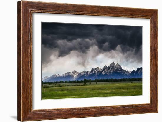 Blowing Clouds, Thunderstorm And Wind At Sunset In Grand Teton National Park Wyoming-Jay Goodrich-Framed Photographic Print