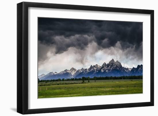 Blowing Clouds, Thunderstorm And Wind At Sunset In Grand Teton National Park Wyoming-Jay Goodrich-Framed Photographic Print