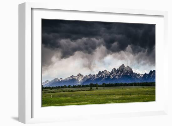 Blowing Clouds, Thunderstorm And Wind At Sunset In Grand Teton National Park Wyoming-Jay Goodrich-Framed Photographic Print