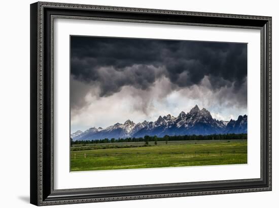 Blowing Clouds, Thunderstorm And Wind At Sunset In Grand Teton National Park Wyoming-Jay Goodrich-Framed Photographic Print