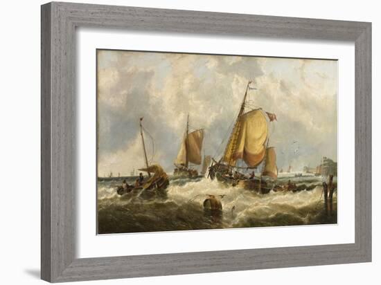 Blowing Hard, Billy Boys of Bridlington (Oil on Canvas)-John Callow-Framed Giclee Print