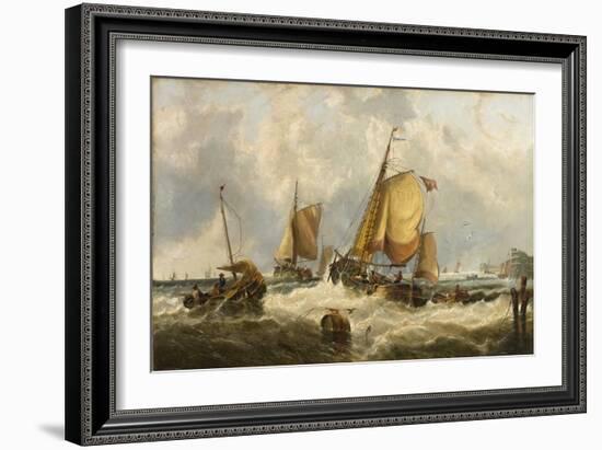 Blowing Hard, Billy Boys of Bridlington (Oil on Canvas)-John Callow-Framed Giclee Print