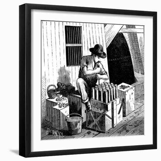 Blowing Up Flood Rock, 1885-null-Framed Giclee Print