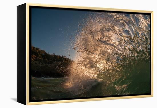 Blown Glass-Wave breaking off N. Stradbroke Island, Queensland, Australia-Mark A Johnson-Framed Premier Image Canvas