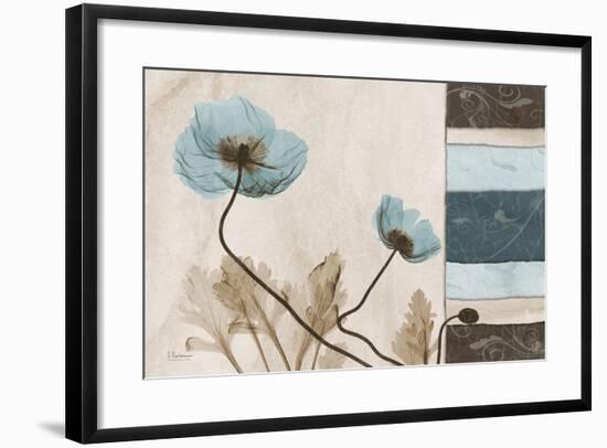 Blu Scroll Poppies-Albert Koetsier-Framed Premium Giclee Print