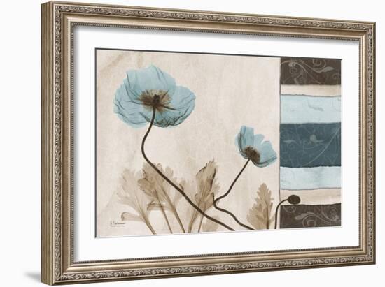 Blu Scroll Poppies-Albert Koetsier-Framed Art Print