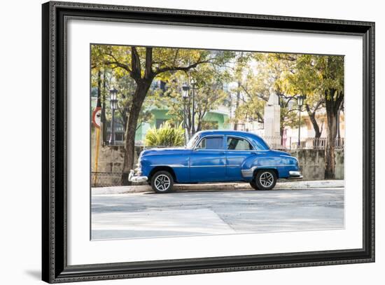 Blue 1951 Chevrolet Vintage Car on Streets of Regla, Cuba-Emily Wilson-Framed Photographic Print