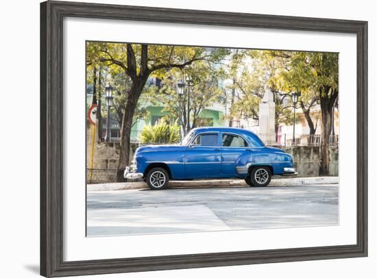 Blue 1951 Chevrolet Vintage Car on Streets of Regla, Cuba-Emily Wilson-Framed Photographic Print