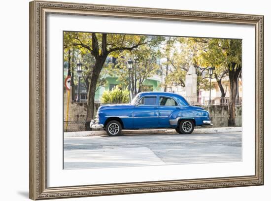 Blue 1951 Chevrolet Vintage Car on Streets of Regla, Cuba-Emily Wilson-Framed Photographic Print