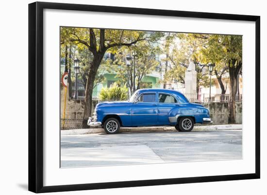 Blue 1951 Chevrolet Vintage Car on Streets of Regla, Cuba-Emily Wilson-Framed Photographic Print