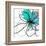 Blue Abstract Brush Splash Flower-Irena Orlov-Framed Art Print