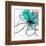 Blue Abstract Brush Splash Flower-Irena Orlov-Framed Art Print