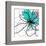 Blue Abstract Brush Splash Flower-Irena Orlov-Framed Art Print