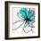 Blue Abstract Brush Splash Flower-Irena Orlov-Framed Art Print