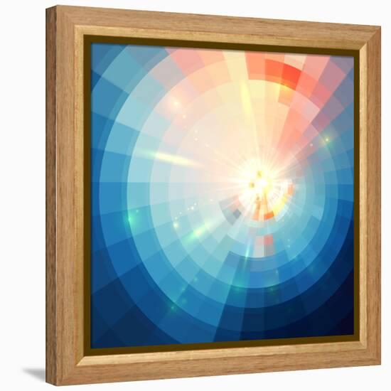 Blue Abstract Circle Tiled Background-art_of_sun-Framed Stretched Canvas