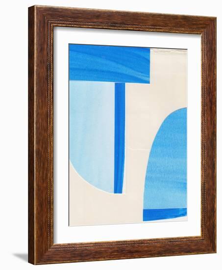 Blue Abstract Collage-Alisa Galitsyna-Framed Giclee Print