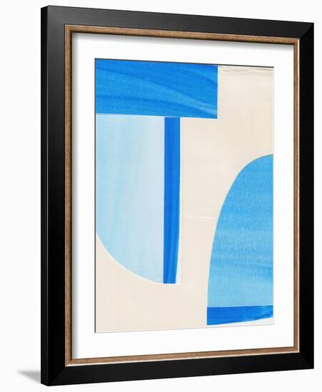 Blue Abstract Collage-Alisa Galitsyna-Framed Giclee Print