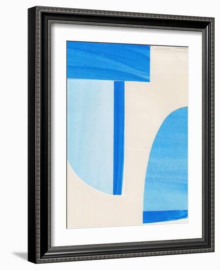 Blue Abstract Collage-Alisa Galitsyna-Framed Giclee Print