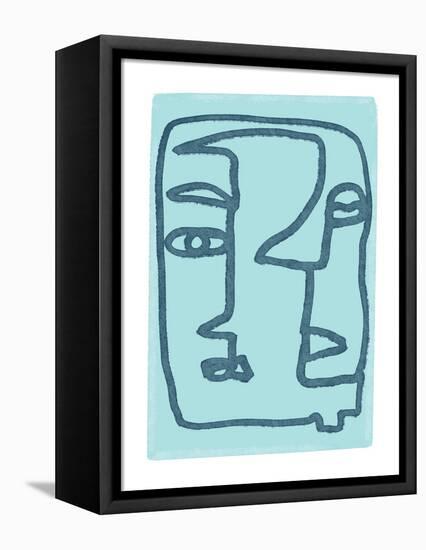 Blue Abstract Faces-Sharyn Bursic-Framed Premier Image Canvas