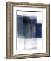 Blue Abstract II-Linda Woods-Framed Art Print