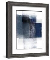 Blue Abstract II-Linda Woods-Framed Art Print