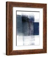 Blue Abstract II-Linda Woods-Framed Art Print