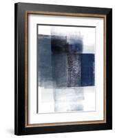 Blue Abstract II-Linda Woods-Framed Art Print