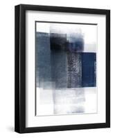 Blue Abstract II-Linda Woods-Framed Art Print