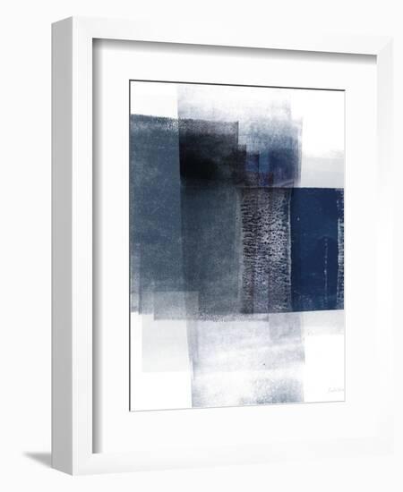 Blue Abstract II-Linda Woods-Framed Art Print