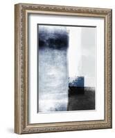 Blue Abstract III-Linda Woods-Framed Art Print