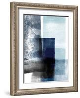 Blue Abstract IV-Linda Woods-Framed Art Print