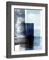 Blue Abstract IV-Linda Woods-Framed Art Print