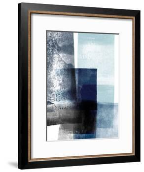 Blue Abstract IV-Linda Woods-Framed Art Print
