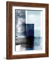 Blue Abstract IV-Linda Woods-Framed Art Print