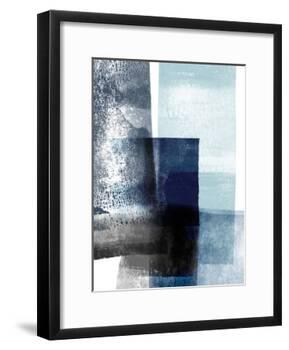 Blue Abstract IV-Linda Woods-Framed Art Print