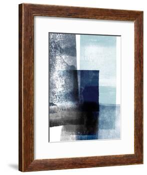 Blue Abstract IV-Linda Woods-Framed Art Print